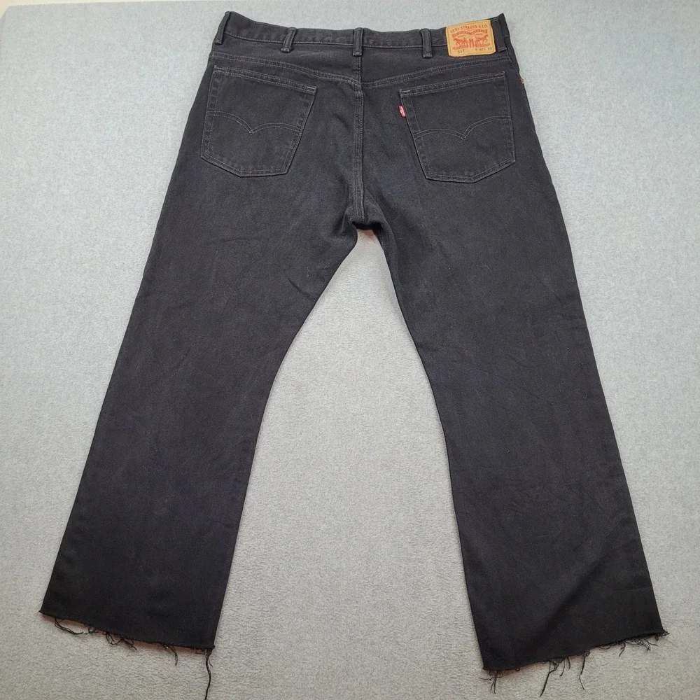 Levi's 517 Bootcut Jeans Mens 40x29 Black Raw Hem Denim‎ Pants